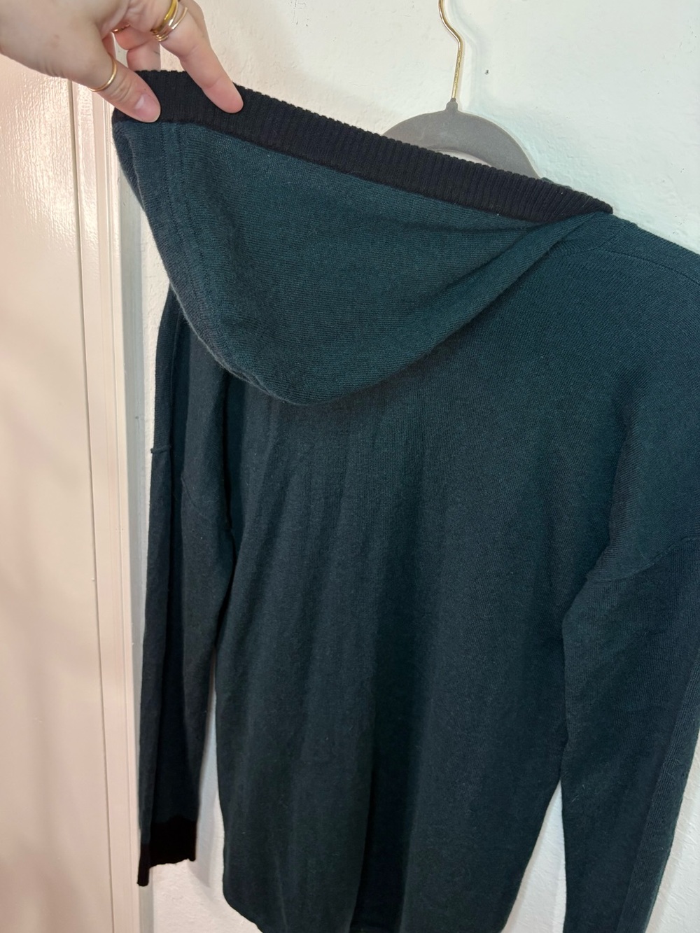 Smartwool Shadow Pine hoodie sweater with button henley neckline green size M - Picture 9 of 15